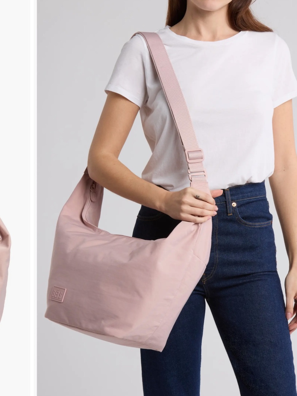 BEIS Atlas Shoulder Bag in Soft Pink